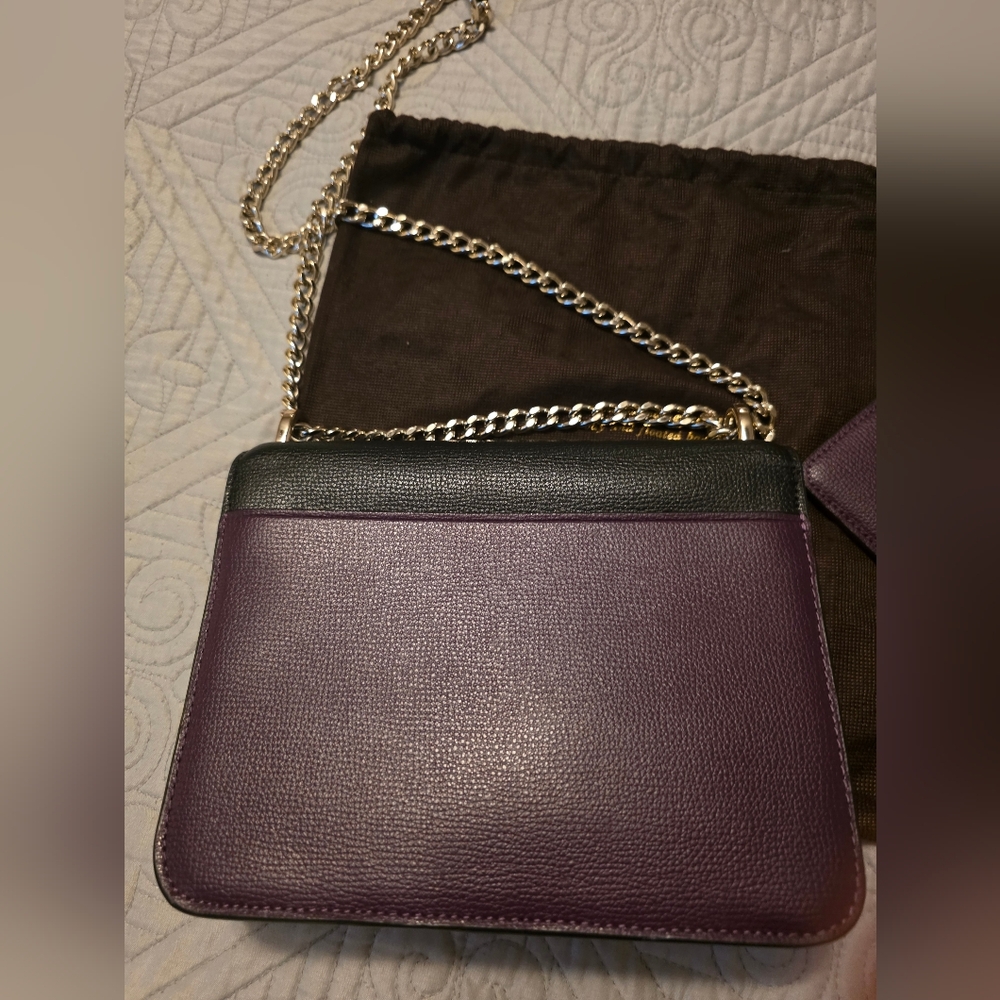 Kate Spade Remi Flap Chain Crossbody Ripe Plum Multi & Card Holder - Picture 6 of 9